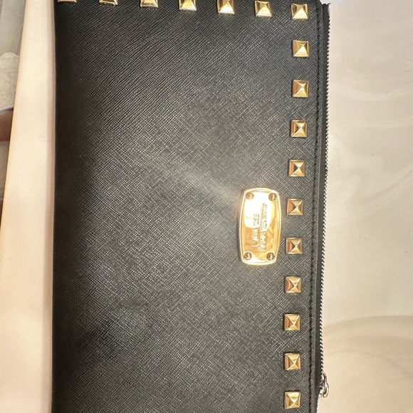 Michael Kors Black Clutch with Gold Studs - Picture 1 of 4